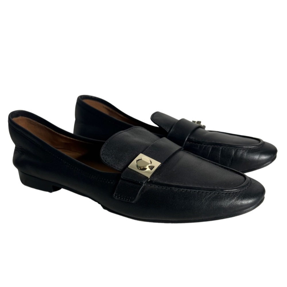 Kate Spade ♠️ Catroux Women’s Black Leather Slip On Loafers Flats Shoes Size 8B - Picture 4 of 11